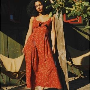 Christy Dawn Eco Friendly Green Organic Cotton Ryan Dress in Orange Daisy XL